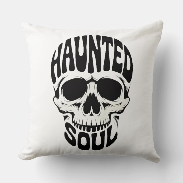Almofada Haunted Soul Skull Typography (Frente)
