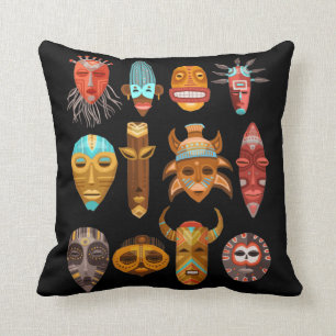 Almofada Havaiana Tiki Máscaras Totems Hawaii