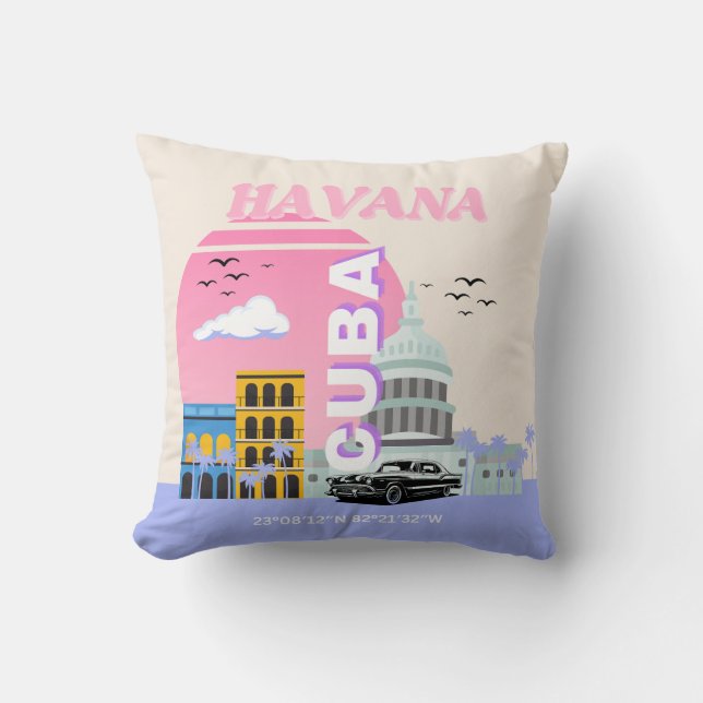 Almofada Havana Cuba Viagem Art (Frente)
