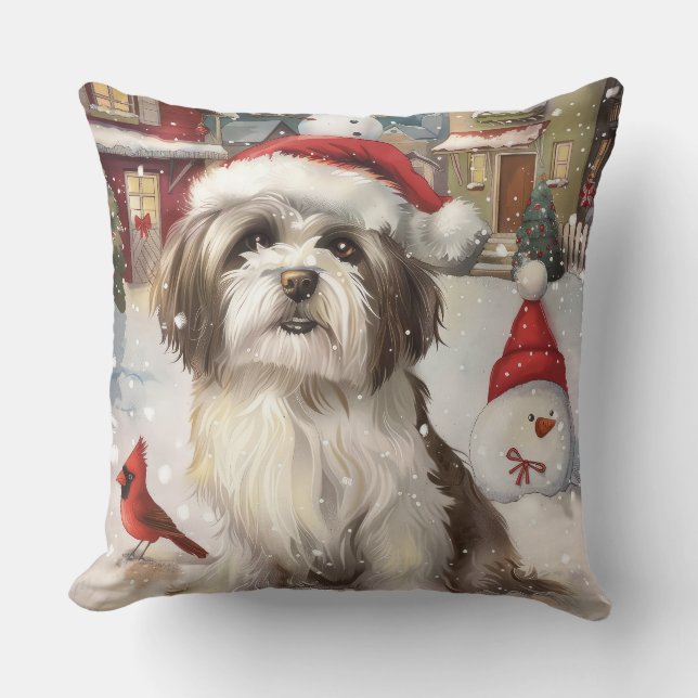 Almofada Havanese Winter Wonderland Christmas Joy (Frente)