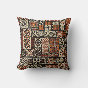 Almofada Hawaiian style tapa tribal fabric abstract patchwo