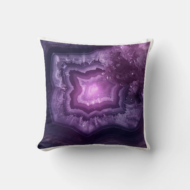 Almofada Healing Crystal Slice Amethyst Geode Art (Frente)
