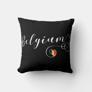 Almofada Heart Belgium Travesseiro, Bandeira belga