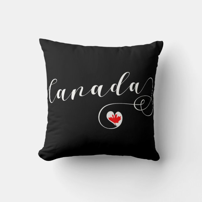 Almofada Heart Canada Travesseiro decorativo, Canadian Flag (Frente)