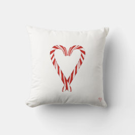 Almofada Heart Candy Cane Reversible Throw Pillow