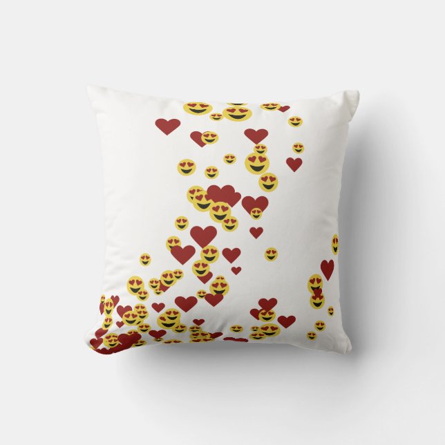 Almofada Heart Eye Emoji Throw Pillow (Frente)