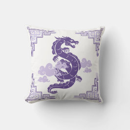 Almofada Heather Purple Chinoiserie Dragon e Nuvens