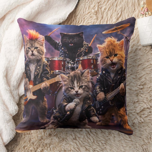 Almofada Heavy metal rockstar kittens punk band throw cushi (Cobertor)