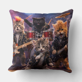 Almofada Heavy metal rockstar kittens punk band throw cushi