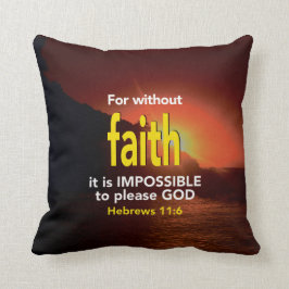 Almofada Hebraico 11:6 SEM Escritura Cristã FAITH