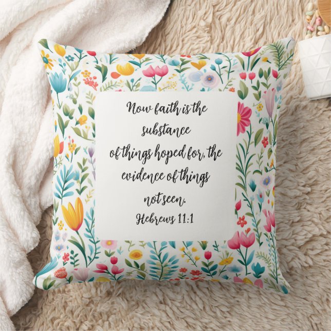 Almofada Hebrews 11:1 Throw Pillow  (Cobertor)