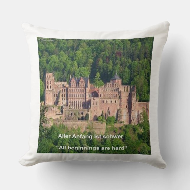 Almofada Heidelberg Castle & German Say Cotton Travesseiro (Frente)