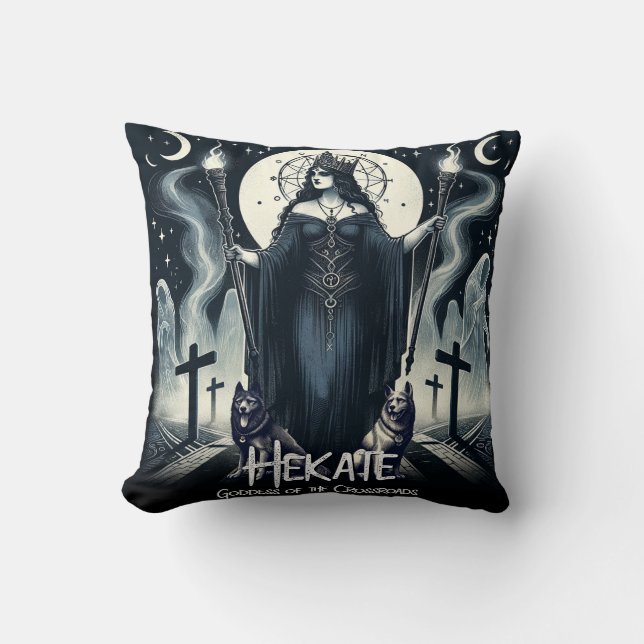 Almofada Hekate Deusa das Encruzilhadas Espíritos Fantasmag (Frente)