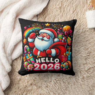 Almofada Hello 2026 Santa Claus Christmas Custom New Year