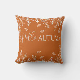 Almofada Hello Autumn Modern Typography Throw Pillow
