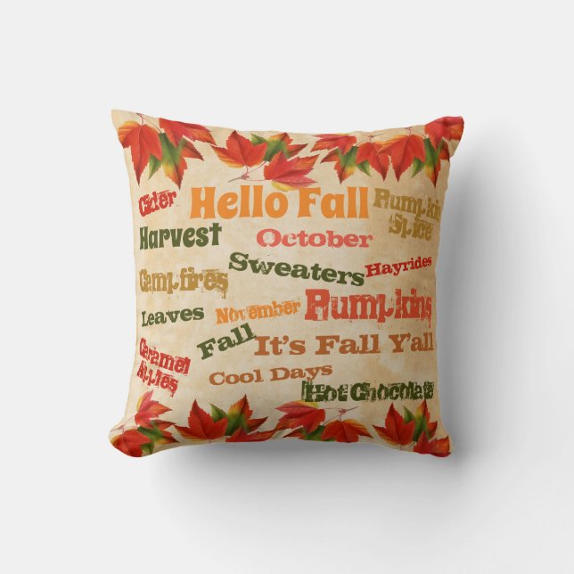 Almofada Hello Fall Travesseiro decorativo (Frente)