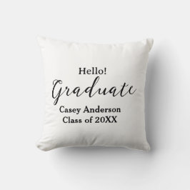 Almofada Hello graduate class of 20XX name congrats stylish