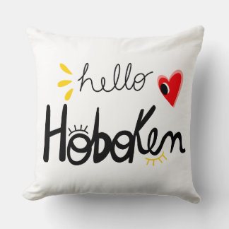 Almofada Hello Hoboken New Jersey Fun Throw Pillow