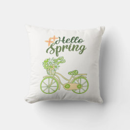 Almofada Hello Spring Vintage Bicycle Illustration 
