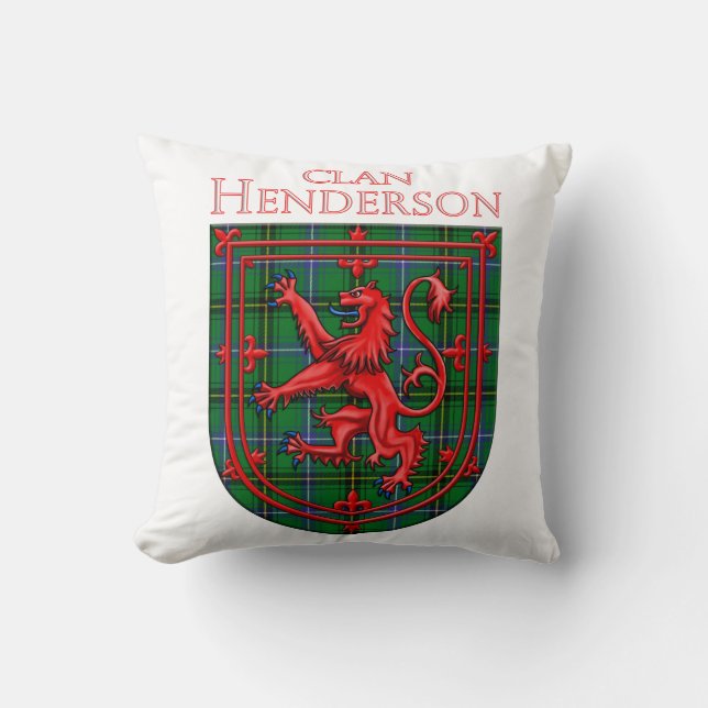 Almofada Henderson Tartan Scottish Xadrez Lion Rampant (Frente)