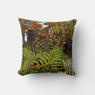 Almofada Henri Rousseau - Paisagem Exótica Arte da Selva