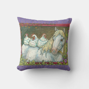 Almofada HENS NO ESPAÇO ESTÁVEL, TRAVESSEIRO DECORATIVO, Bl