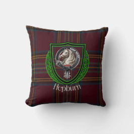 Almofada Hepburn Scottish Clan Tartan & Crest