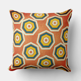 Almofada Heptagon das cores em fundo laranja grosso