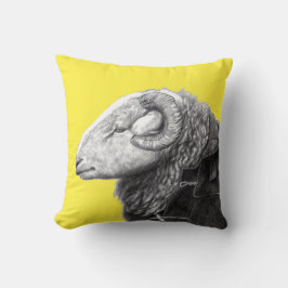 Almofada Herdwick Ram no Casaco Duffel (Retro Amarelo)