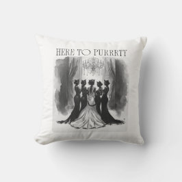 Almofada Here to Purrrty – Cat Bridal Party Bachelorette