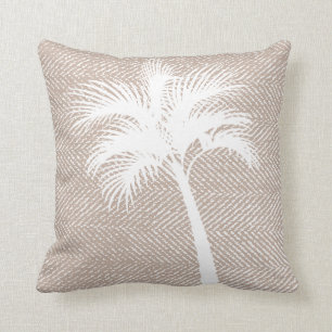 Almofada Herringbone & palmeira elegantes tropicais do