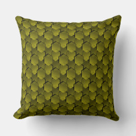 Almofada Hexágonos ocre amarelo ou sépia sobrepostos