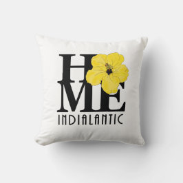 Almofada Hibiscus Amarelo da Flórida Indíalânica em CASA