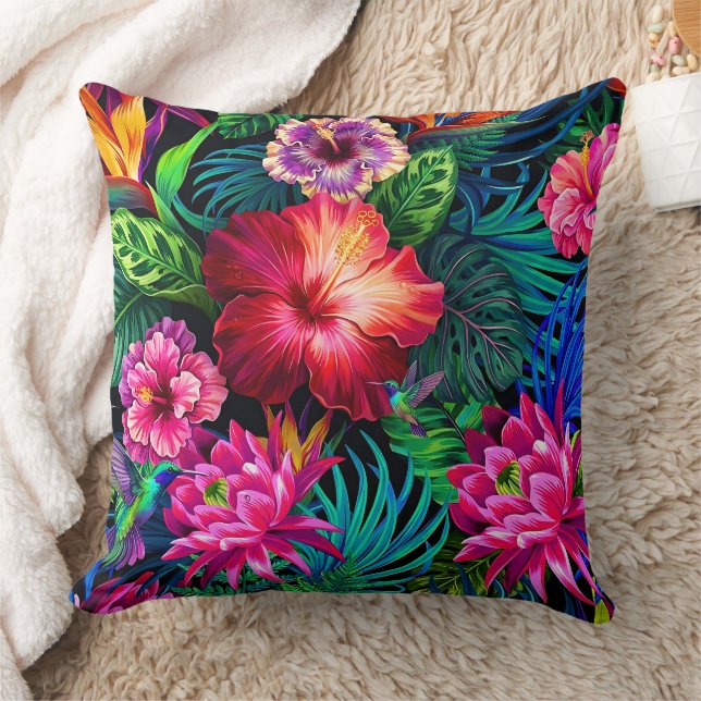 Almofada hibiscus flower pattern drawing (Cobertor)