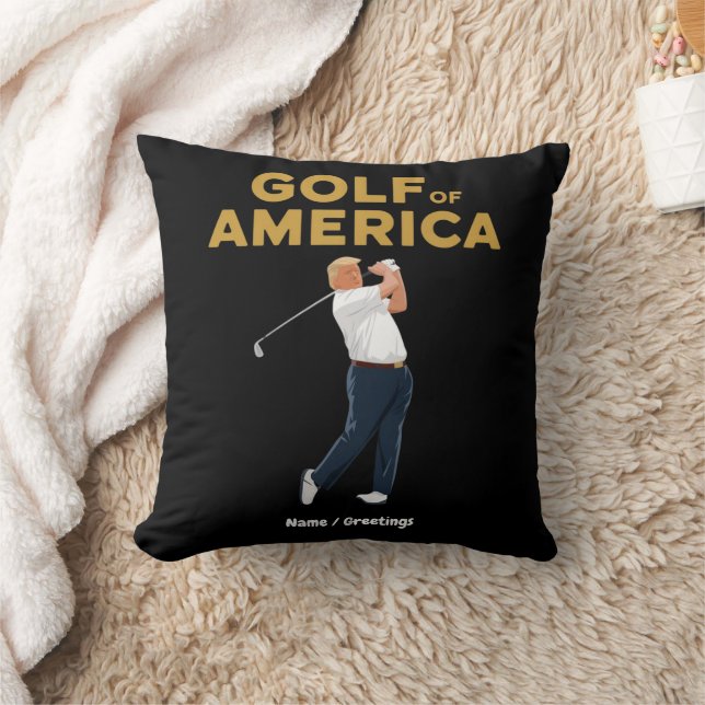 Almofada Hilarie Funny Golf da América Memória Trump Pun (Cobertor)