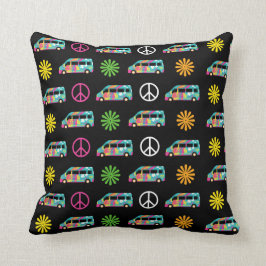 Almofada Hippie Bus Peace Sign 70s