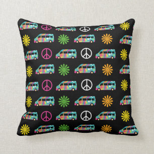 Almofada Hippie Bus Peace Sign 70s