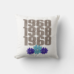Almofada Hippie Flower Power Sign Aqua Purple, 1968