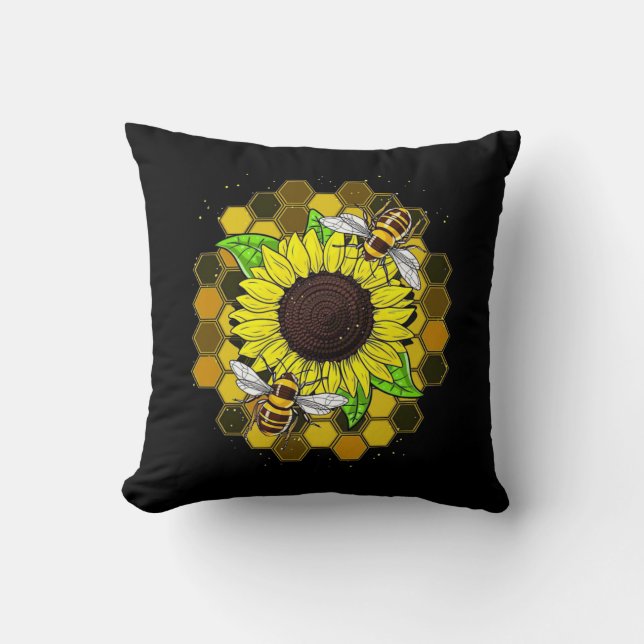 Almofada Hippie Sunflower Bees (Frente)