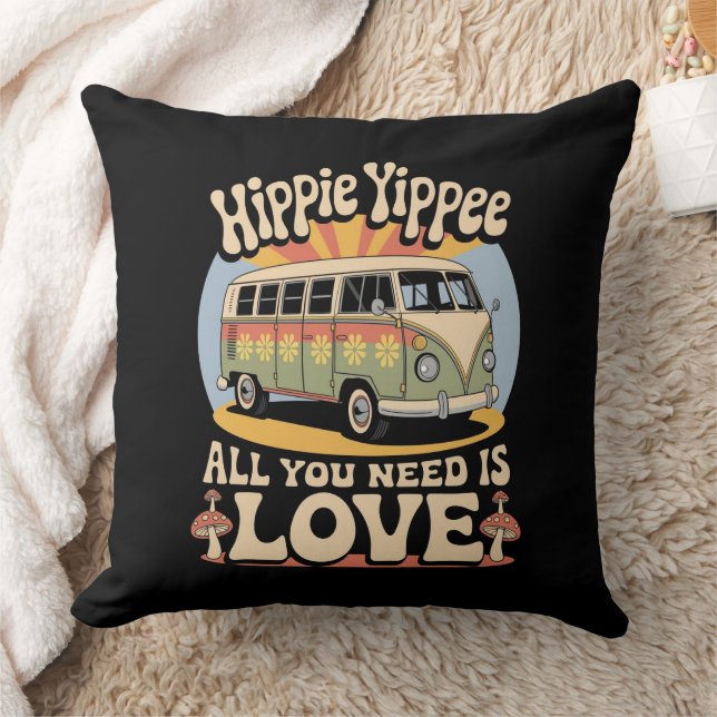 Almofada Hippie Yippee - Tudo Que Você Precisa É De Amor (Cobertor)