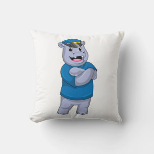 Almofada Hippo como agente da polícia com chapéu da polícia