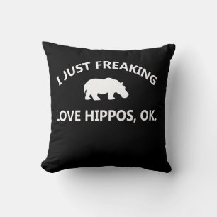 Almofada Hippo Lover Gift Eu Apenas Adoro Hippo Ok