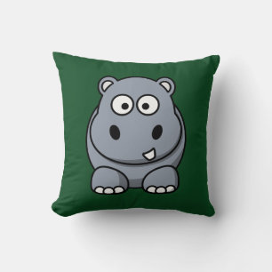 Almofada Hippo num fundo verde escuro