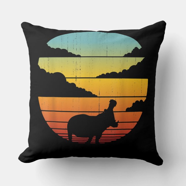 Almofada Hippopotamus 60s 70s Hippo | Hippo Lover (Frente)