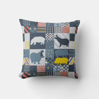 Almofada Hippos Faux-Quilted