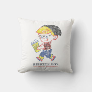 Almofada Hipster Boy angustiou a ilustração de paródia d