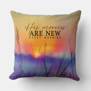 Almofada His Mercies are New Every Morning Sunrise Painting