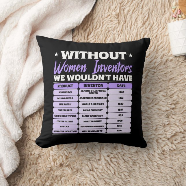 Almofada História das Mulheres Inventoras, Dia Internaciona (Cobertor)