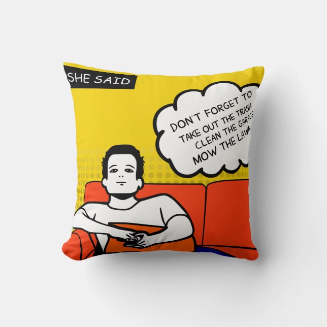 Almofada histórias em quadrinhos Geeks robustas de mel amar (Frente)