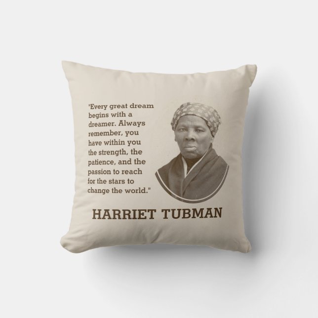 Almofada Histórico Negro Mês de HARRIET Inspiracional TUBMA (Frente)